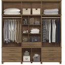 Ver imagem 4 de Guarda Roupa Casal Triplex Londres 13 Portas 7 Gavetas C/ Pes e Espelho Santos Andira