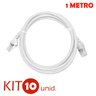 Kit 10 Cabo de Rede RJ45 CAT5E Ethernet Patch Cord 1M Branco - 3
