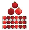 Ver imagem 1 de Kit 18 Bolas Natal Mista Glitter, Fosca, Lisa Vermelha 7cm - Riomaster