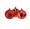 Ver imagem 2 de Kit 18 Bolas Natal Mista Glitter, Fosca, Lisa Vermelha 7cm - Riomaster
