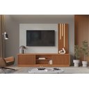 Ver imagem 3 de Home Valencia Ripado C/led Cascata 2 Portas Tv 75":naturale/offwhite