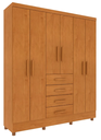 Ver imagem 1 de Guarda Roupa Casal 6 Portas 4 Gavetas com Pés 180cm Arizona Cinamomo - TCIL Móveis