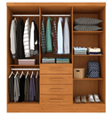 Ver imagem 5 de Guarda Roupa Casal 6 Portas 4 Gavetas com Pés 180cm Arizona Cinamomo - TCIL Móveis