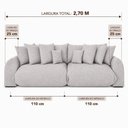 Ver imagem 4 de Sofá Retrátil 5 Lugares Linho Armani 2,70 Mts Cinza Claro
