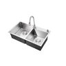 Cuba Pia Dupla Cozinha Gourmet Aço Inox Escovado com Acessórios 78x43cm - 2