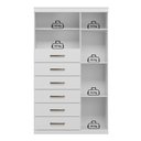 Ver imagem 5 de Cômoda 6 Gavetas 1 Porta e Nicho Marabá 1.6 Santos Andirá Branco (309666)