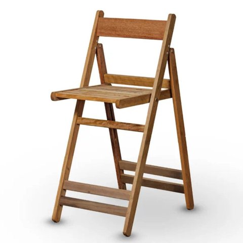 Cadeira Bistrô Dobrável em Madeira Nobre Maciça
