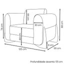 Ver imagem 4 de Kit 2 Poltronas Jolie 1 Lugar Pes Boomerang Linho Areia Ezz