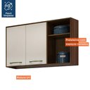 Ver imagem 7 de Armário Aéreo para Cozinha 2 Portas 2 Nichos 120 Cm Áustria Valdemóveis Chocolate/off White