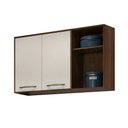 Ver imagem 2 de Armário Aéreo para Cozinha 2 Portas 2 Nichos 120 Cm Áustria Valdemóveis Chocolate/off White