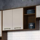 Ver imagem 1 de Armário Aéreo para Cozinha 2 Portas 2 Nichos 120 Cm Áustria Valdemóveis Chocolate/off White
