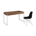 Ver imagem 2 de Escrivaninha Industrial Escritório Malta Amêndoa 137x53cm com 1 Cadeira Eames Eiffel Preta Base Ferr