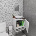 Ver imagem 3 de Conjunto Gabinete Armario Banheiro 40cm Cuba Espelho Completo Lavabo