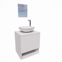 Ver imagem 1 de Conjunto Gabinete Armario Banheiro 40cm Cuba Espelho Completo Lavabo