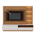 Ver imagem 1 de Estante Home Ripado para Tv até 82 Pol com Led 240x198cm Cancún Colibri:freijo/off White