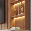 Ver imagem 4 de Estante Home Ripado para Tv até 82 Pol com Led 240x198cm Cancún Colibri:freijo/off White