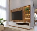 Ver imagem 3 de Estante Home Ripado para Tv até 82 Pol com Led 240x198cm Cancún Colibri:freijo/off White