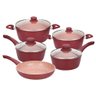 Jogo de Panelas Viena 5 Peças Revestimento Cerâmica 4,5mm - Casambiente VERMELHO ESCURO - 1