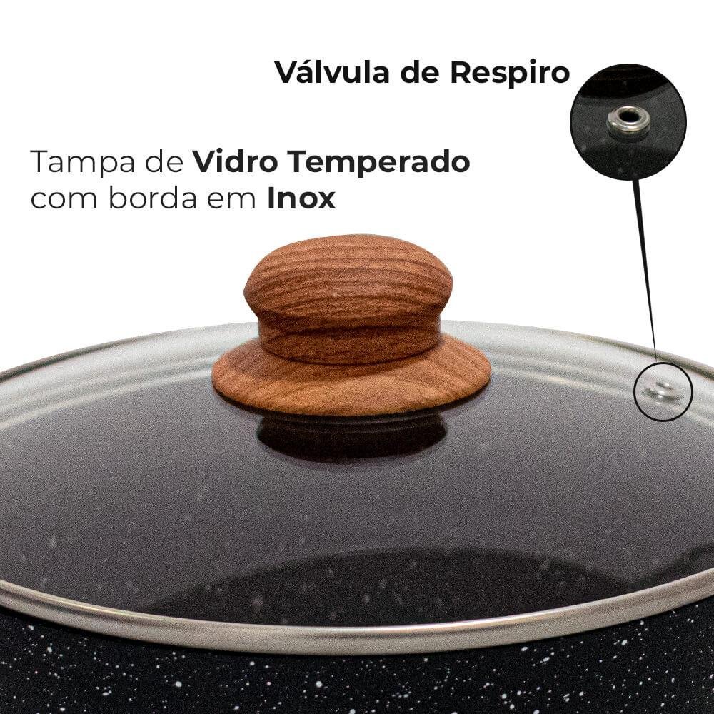 Jogo de Panelas Viena 5 Peças Revestimento Cerâmica 4,5mm - Casambiente VERMELHO ESCURO - 14