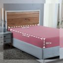 Ver imagem 3 de Lençol Queen Size 100% Algodão Percal 300 Fios com Elástico Forro de Cama:rose