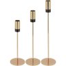 Castiçal Metal Dourado Jogo 3 Peças Porta Vela - 1