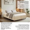 Ver imagem 5 de Cama Box Queen Estofada em Madeira Maciça Base Reforçada Santorini Espresso Móveis Bege/Veludo