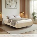 Ver imagem 4 de Cama Box Queen Estofada em Madeira Maciça Base Reforçada Santorini Espresso Móveis Bege/Veludo