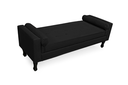 Ver imagem 2 de Jogo Cabeceira Geovana + Calçadeira Fênix Solteiro 90cm Suede Preto - LM DECOR