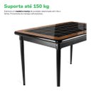 Ver mais imagens de Mesa Jantar Retangular 125x80cm Madeira Maciça 6 Lugares Sala - Azulejo Preto - Natural Base Preta
