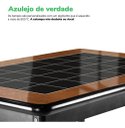 Ver imagem 4 de Mesa Jantar Retangular 125x80cm Madeira Maciça 6 Lugares Sala - Azulejo Preto - Natural Base Preta