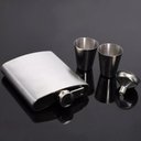 Ver imagem 5 de Cantil Porta Bebida Inox Whisky Uisque Vodka 2 Copos 200ml Western Whisky Whiskey Uisque Usqui Porta