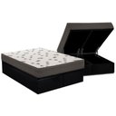 Ver imagem 1 de Cama Box Baú Queen: Colchão Espuma D45 Ortobom Light + Base Crc Suede Black(158x198)