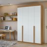 Guarda Roupa Casal 4 Portas 2 Gavetas Alonzo Amêndoa Clean-branco Lopas - 1