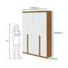 Guarda Roupa Casal 4 Portas 2 Gavetas Alonzo Amêndoa Clean-branco Lopas - 3