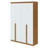 Guarda Roupa Casal 4 Portas 2 Gavetas Alonzo Amêndoa Clean-branco Lopas - 4