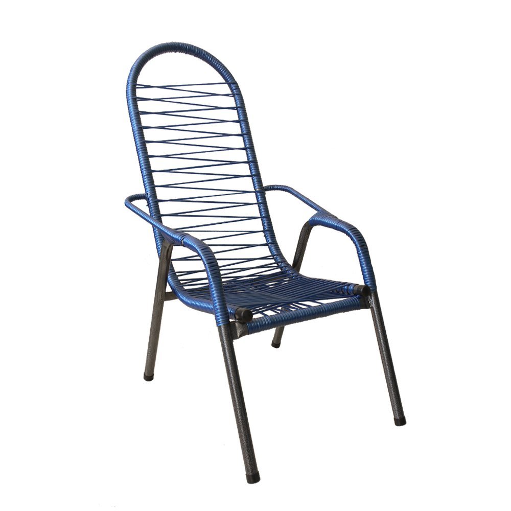 Cadeira de Fio para Varanda Area Externa Luxo Adulto Azul - 1