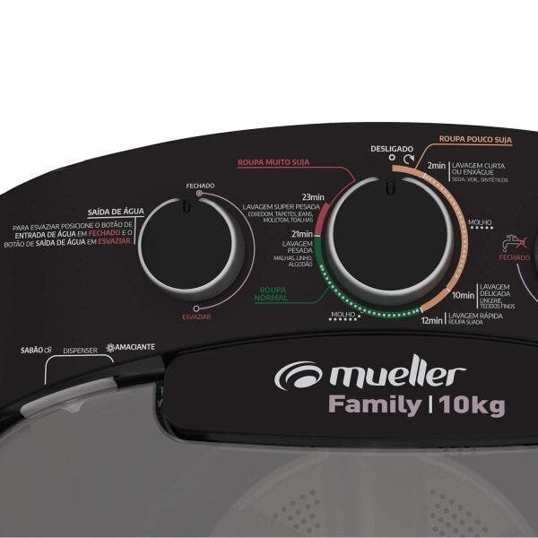 Lavadora Semiautomática 10kg Family com Aquatec Mueller 127V - 6