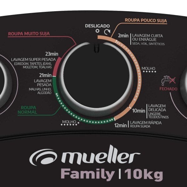 Lavadora Semiautomática 10kg Family com Aquatec Mueller 127V - 7