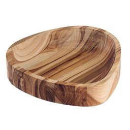 Gamela Organica Churrasco em Madeira Teca Fsc com Acabamento em Óleo Mineral 25x25 Cm - 1