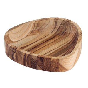 Gamela Organica Churrasco em Madeira Teca Fsc com Acabamento em Óleo Mineral 25x25 Cm