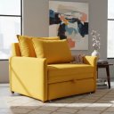Ver imagem 1 de Poltrona-Cama Monica Retratil Macia Quarto Visita Sala Suede:Amarelo/Suede