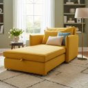 Ver imagem 2 de Poltrona-Cama Monica Retratil Macia Quarto Visita Sala Suede:Amarelo/Suede