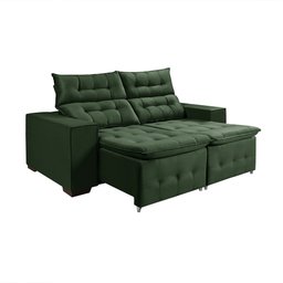 Sofá Retratil Reclinável Pillow 1,90 Veludo Verde - 2