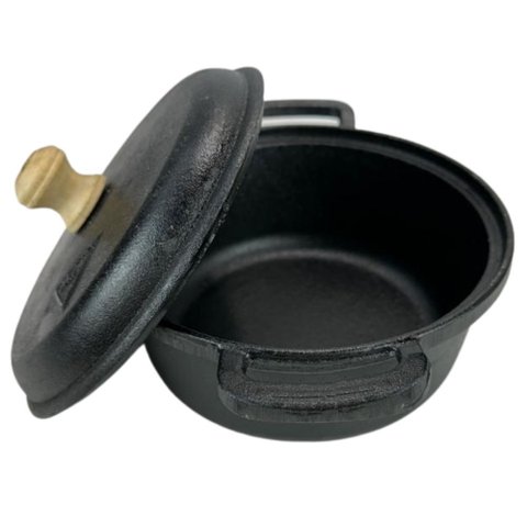 Panela Caçarola com Alça de Ferro Fundido e Tampa N°20