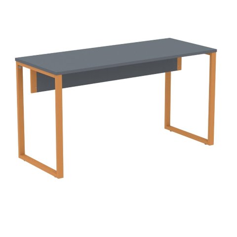 Mesa Escritório P25 Tub Pandin 150 Cm (larg) X 70 Cm (prof) Tampo Mdp Grafito Pé Aço Tubular