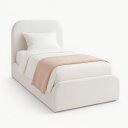 Ver imagem 3 de Cama Infantil Masculina Tamanho Solteiro Estofada Luxuosa:linho Off White