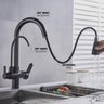Torneira de Cozinha Extensível Monocomando com Saída de Água Filtrada (Versátile - Black) - 8