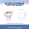 Assento Sanitário Tampa de Vaso Branco Resina Poliester Avalon para Bacia Ideal Standard - 3