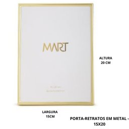 Porta-retratos em Metal Fotografia Mart Dourado Presente - 2