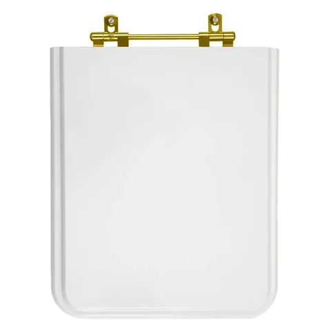 Assento Sanitário Poliéster Square Branco para vaso Incepa Com Ferragem Dourada